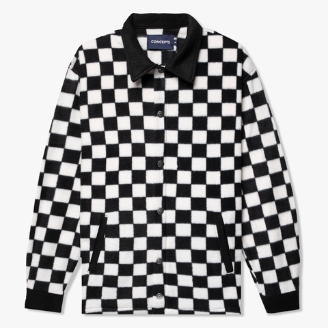 Concepts Polar Fleece Checkered Coaches Jacket (Checkerboard)