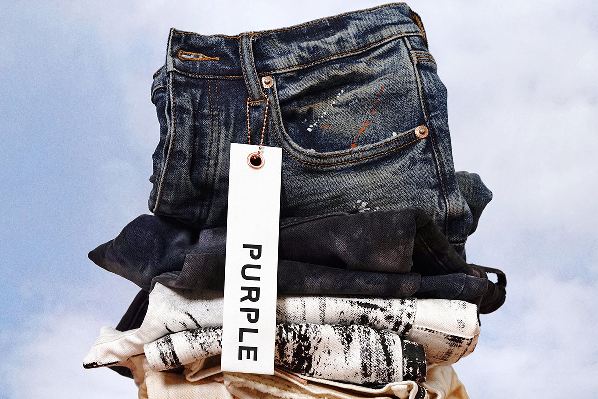 Purple Brand Jeans Coating Texture PersonalizedFashion Trend High