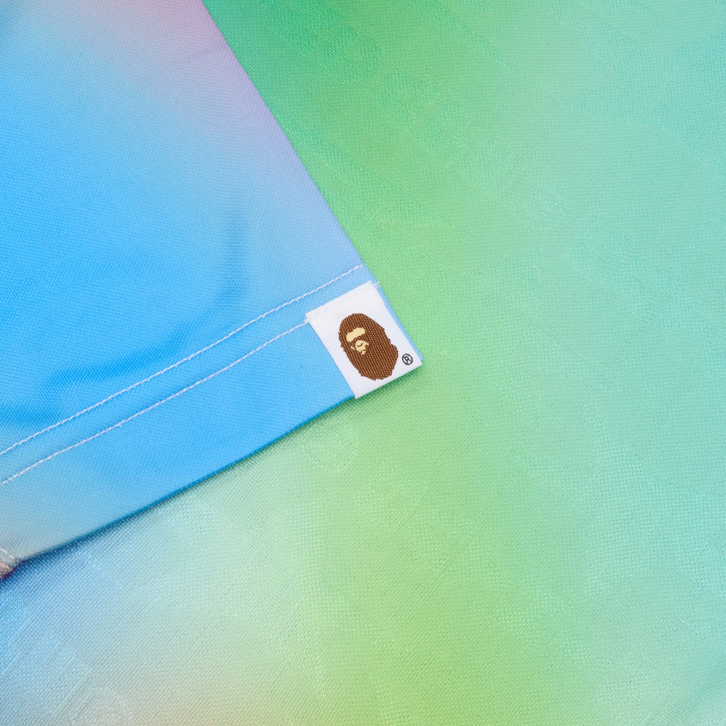 A Bathing Ape Tie Dye Sta Stripe Pattern Relaxed Fit Football Jersey Tee M (Multi)