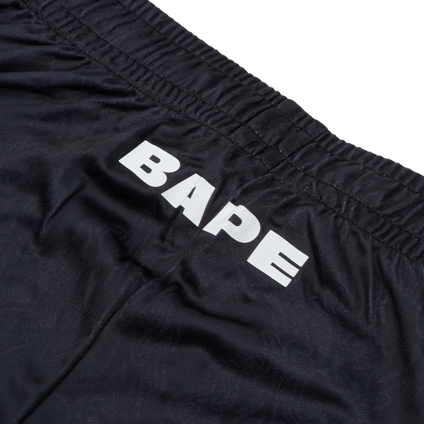 A Bathing Ape Ape Flame Monogram Jacquard Relaxed Fit Football Shorts M (Black)