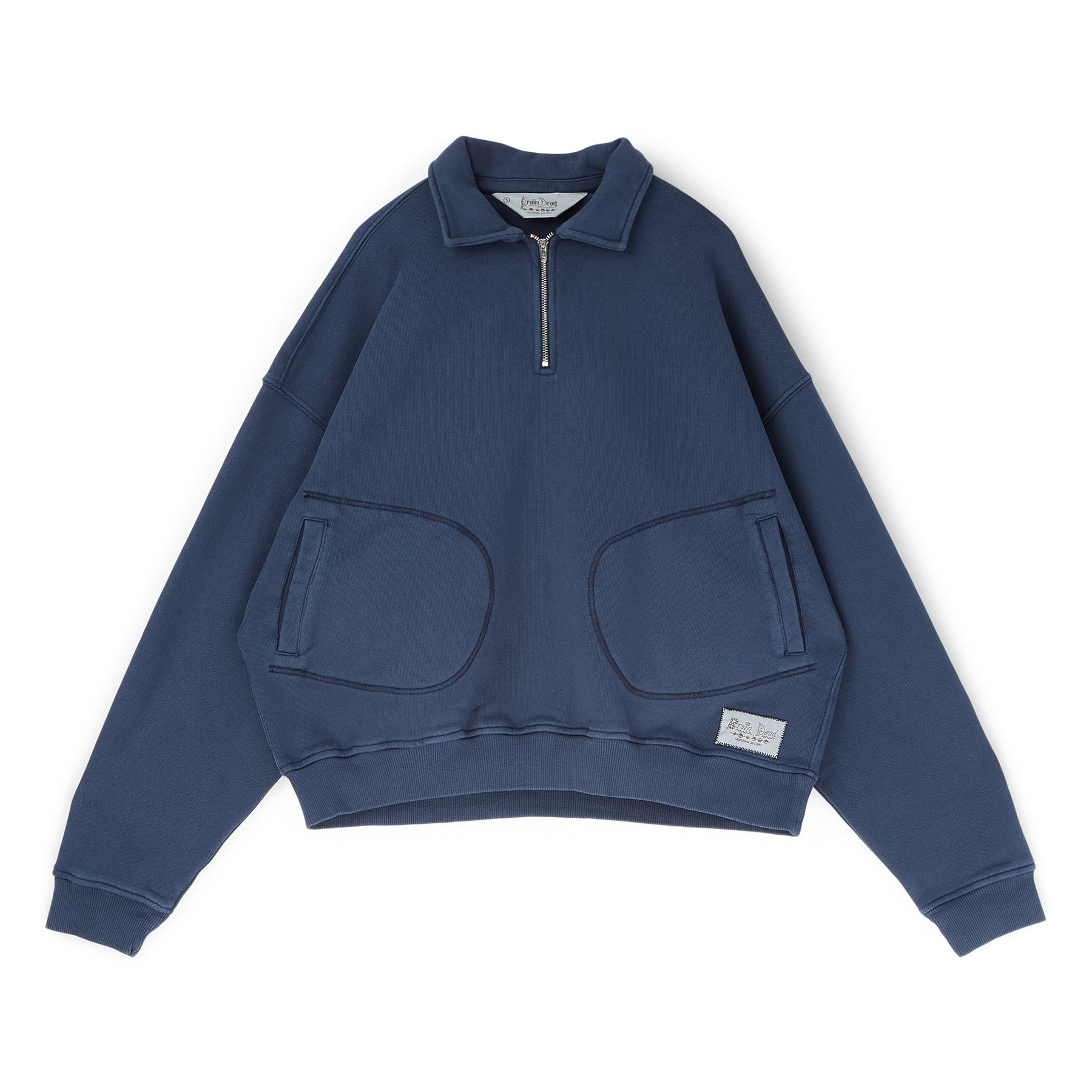 Brain Dead Half Zip Collared Sweatshirt (Midnight) – CNCPTS