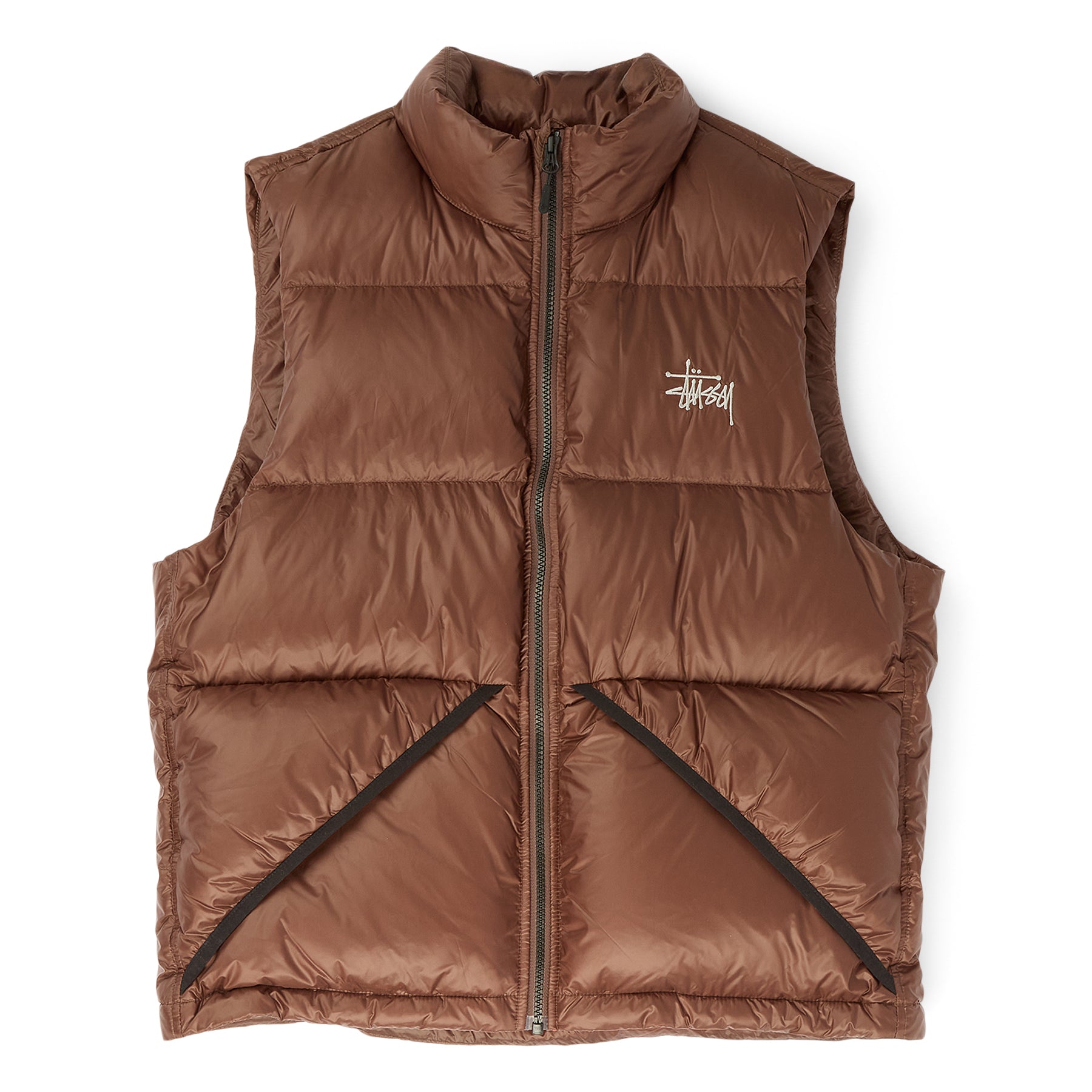 Stussy Micro Ripstop Down Vest (Brown) – CNCPTS