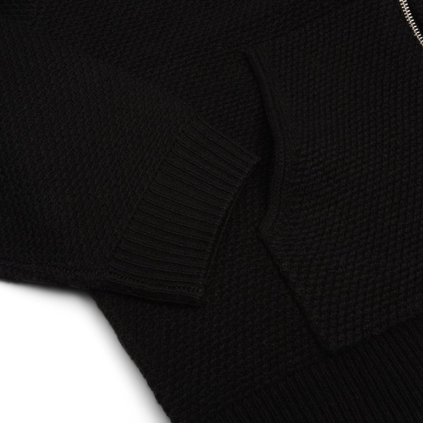 Stussy Textured Zip Hooded Sweater (Black)
