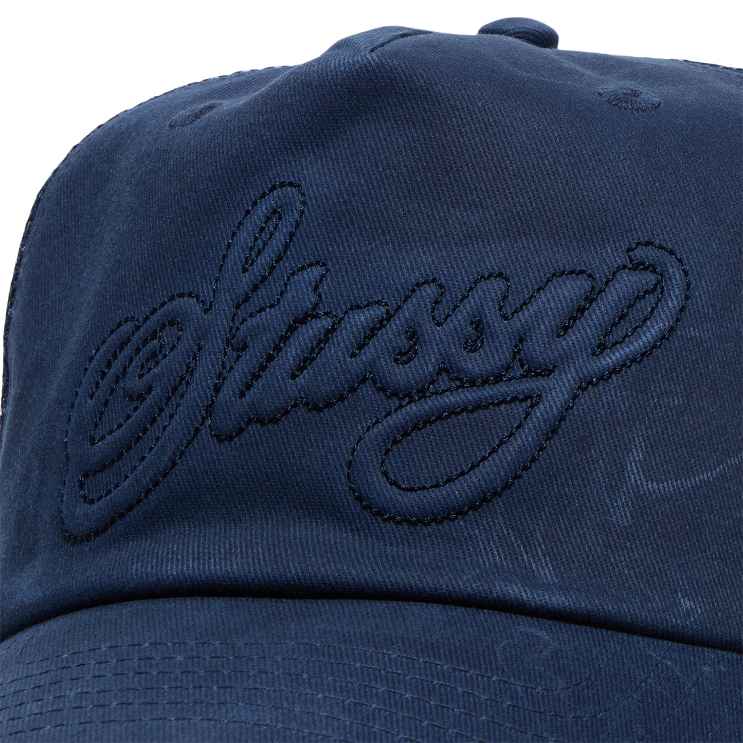 Stussy Waxed Cursive Stitch Snapback Trucker (Navy)