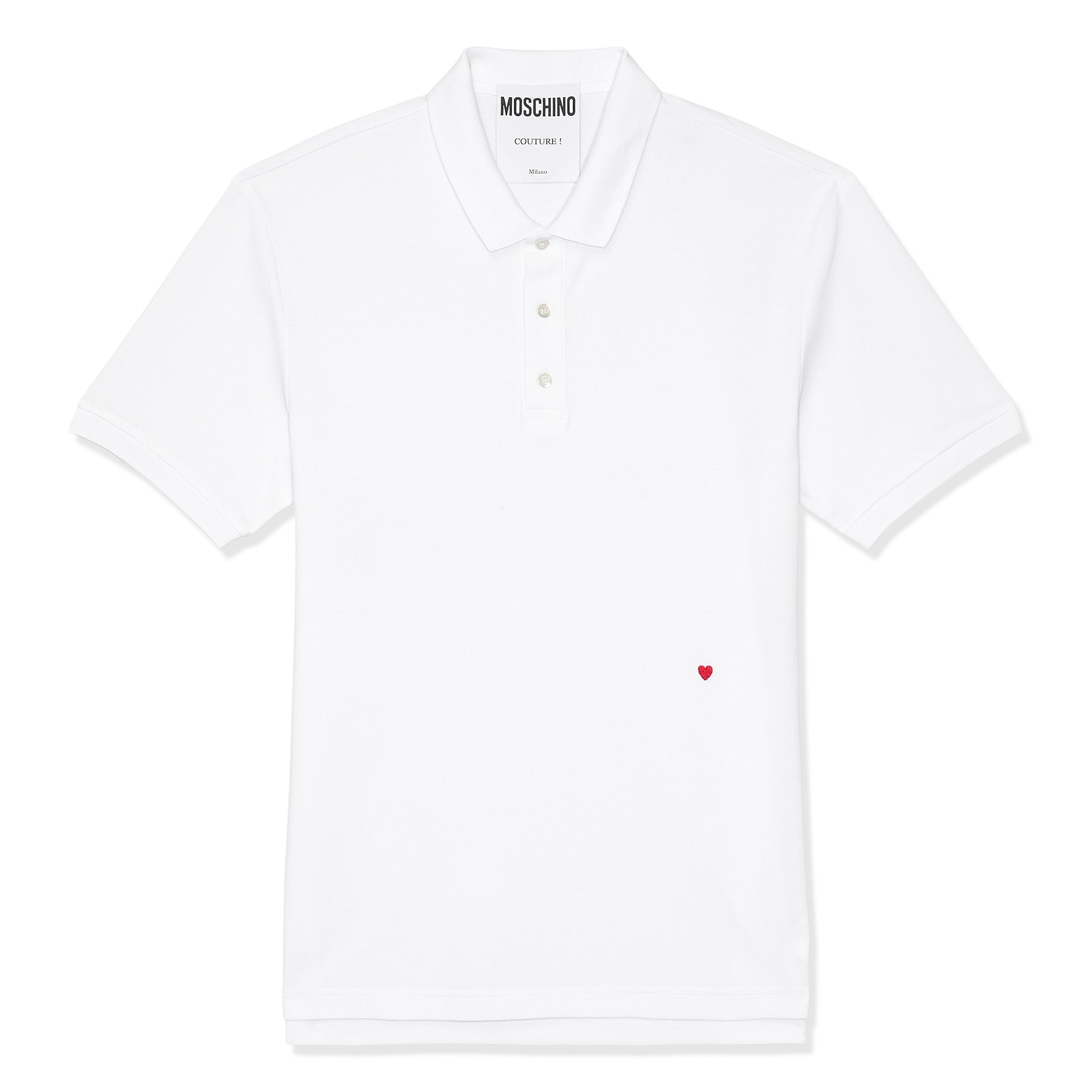 Moschino Heart Embroidery Polo Shirt (White Multi) – CNCPTS