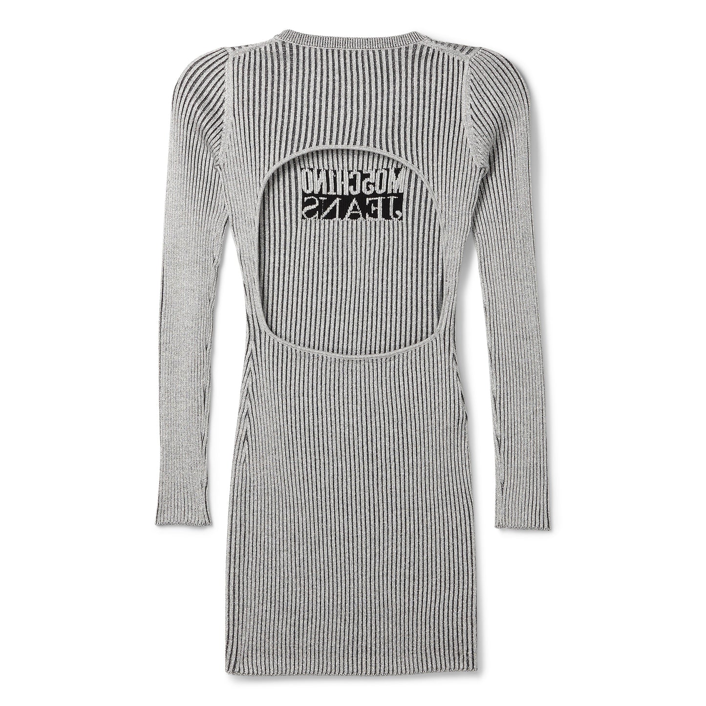 Moschino Jeans Lurex Logo Knit Dress (Silver)