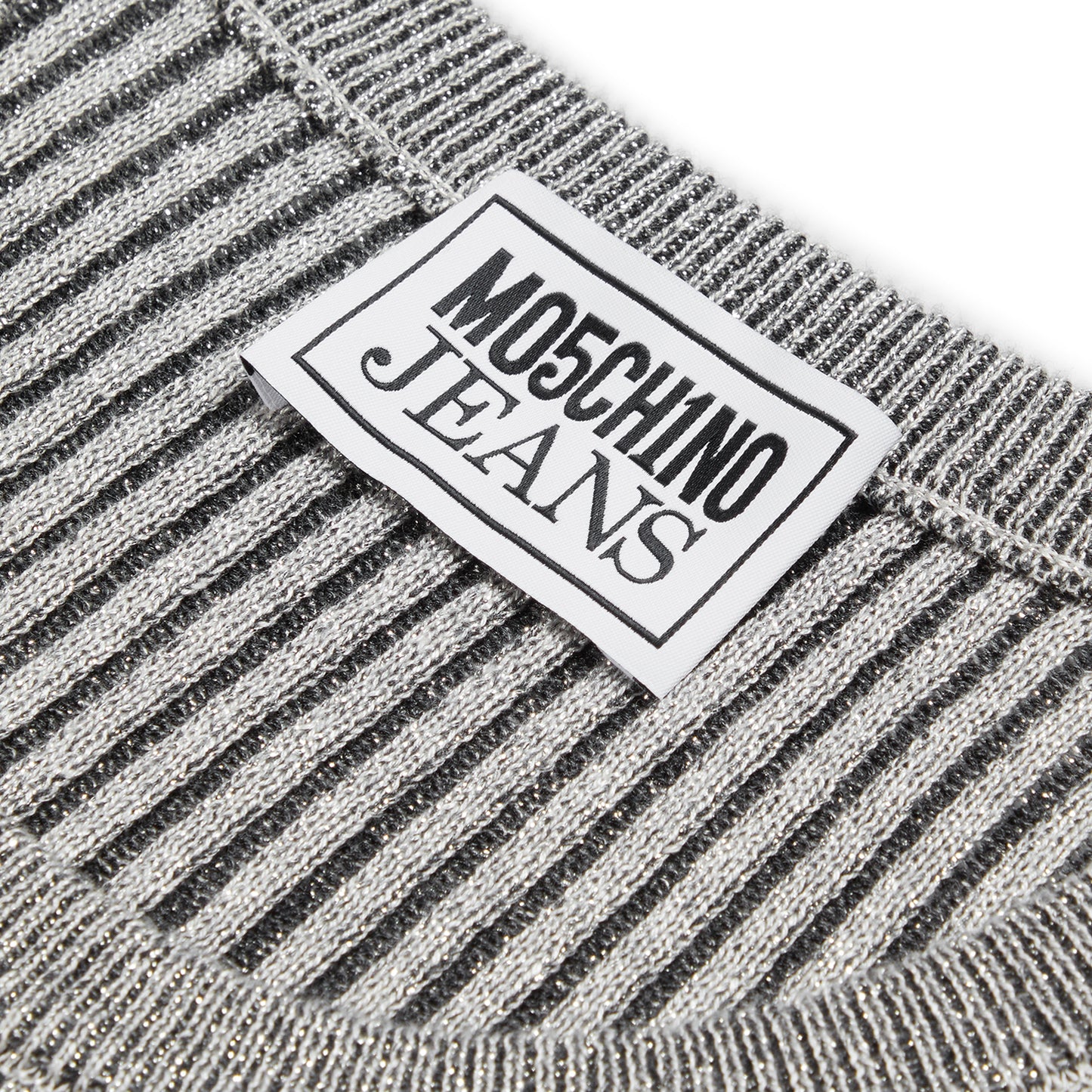 Moschino Jeans Lurex Logo Knit Dress (Silver)