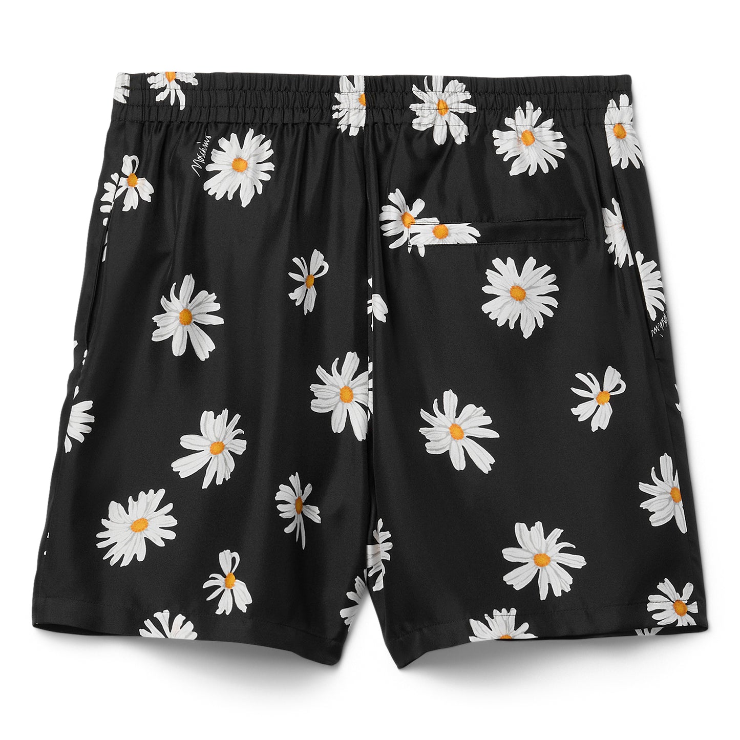 Moschino Daisy Print Silk Twill Shorts (Black)