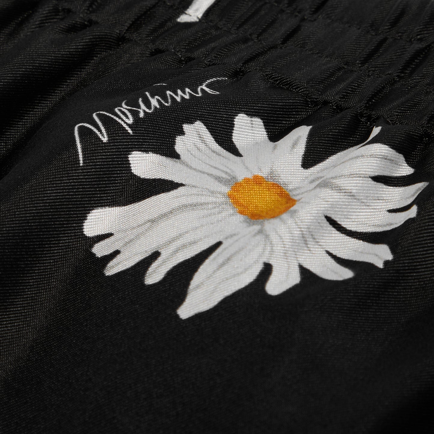 Moschino Daisy Print Silk Twill Shorts (Black)
