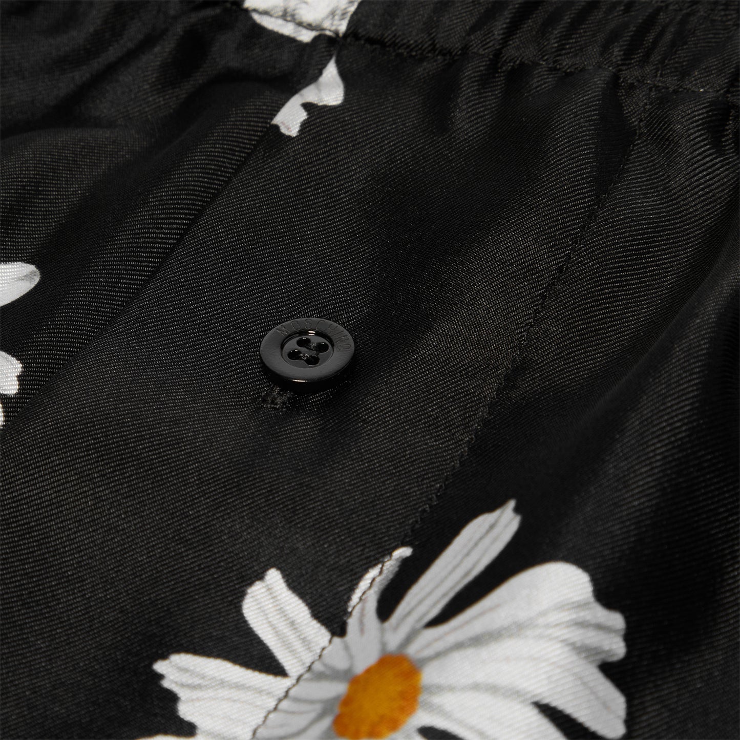 Moschino Daisy Print Silk Twill Shorts (Black)