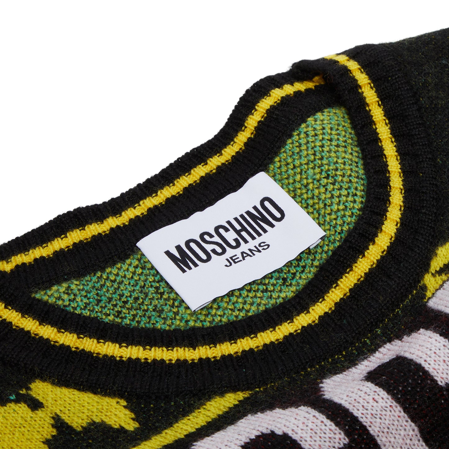 Moschino Jeans Knit Mixed Print Dress (Black)