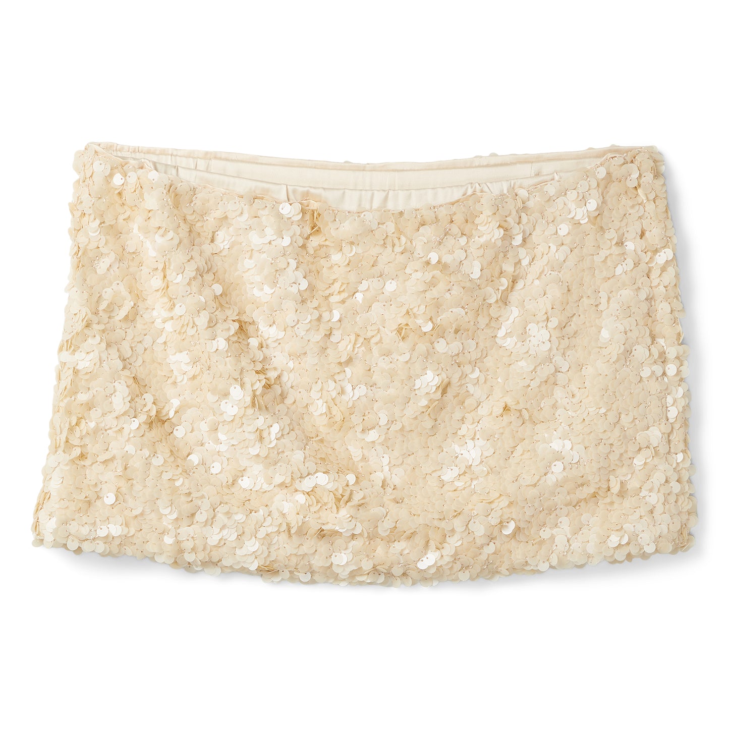 Danielle Guizio Ari Gathered Sequin Skirt (Ivory)
