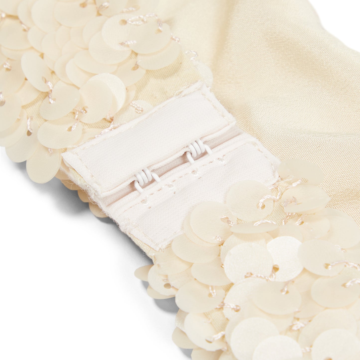 Danielle Guizio Ari Gathered Sequin Top (Ivory)
