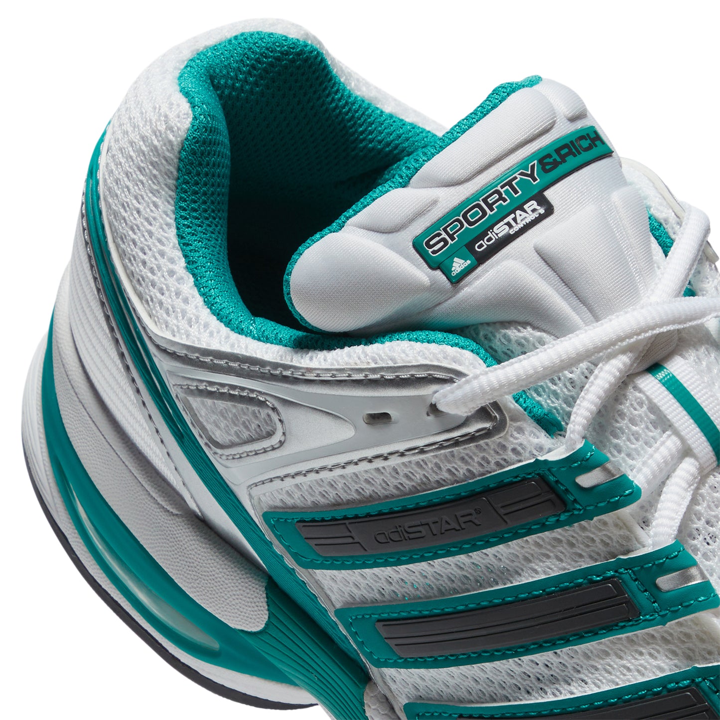 adidas x Sporty & Rich Adistar Control 5 (Cloud White/Carbon/Pure Teal