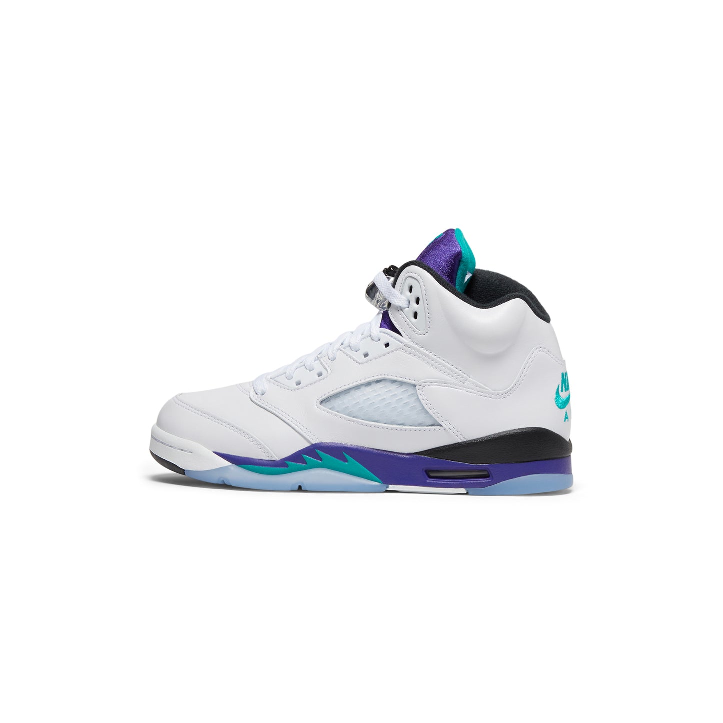 Air Jordan 5 Retro OG Kids (White/New Emerald/Grape Ice/Black)
