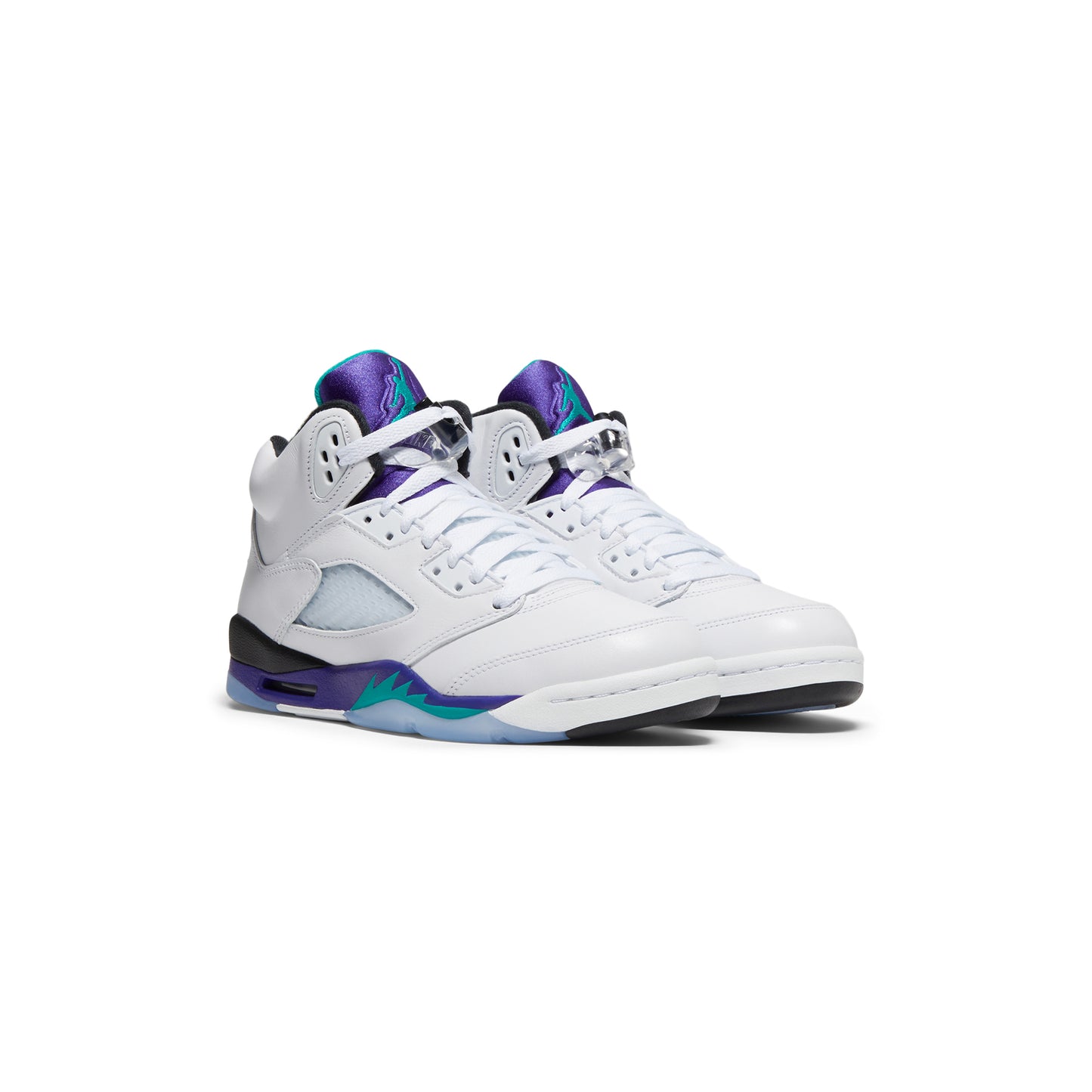Air Jordan 5 Retro OG Kids (White/New Emerald/Grape Ice/Black)