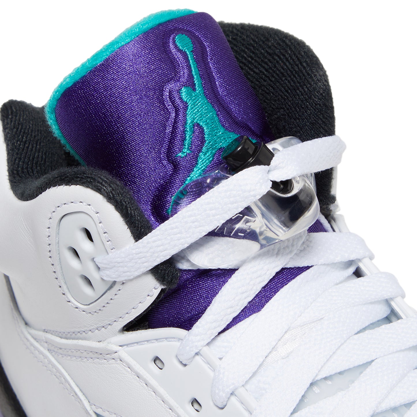 Air Jordan 5 Retro OG Kids (White/New Emerald/Grape Ice/Black)
