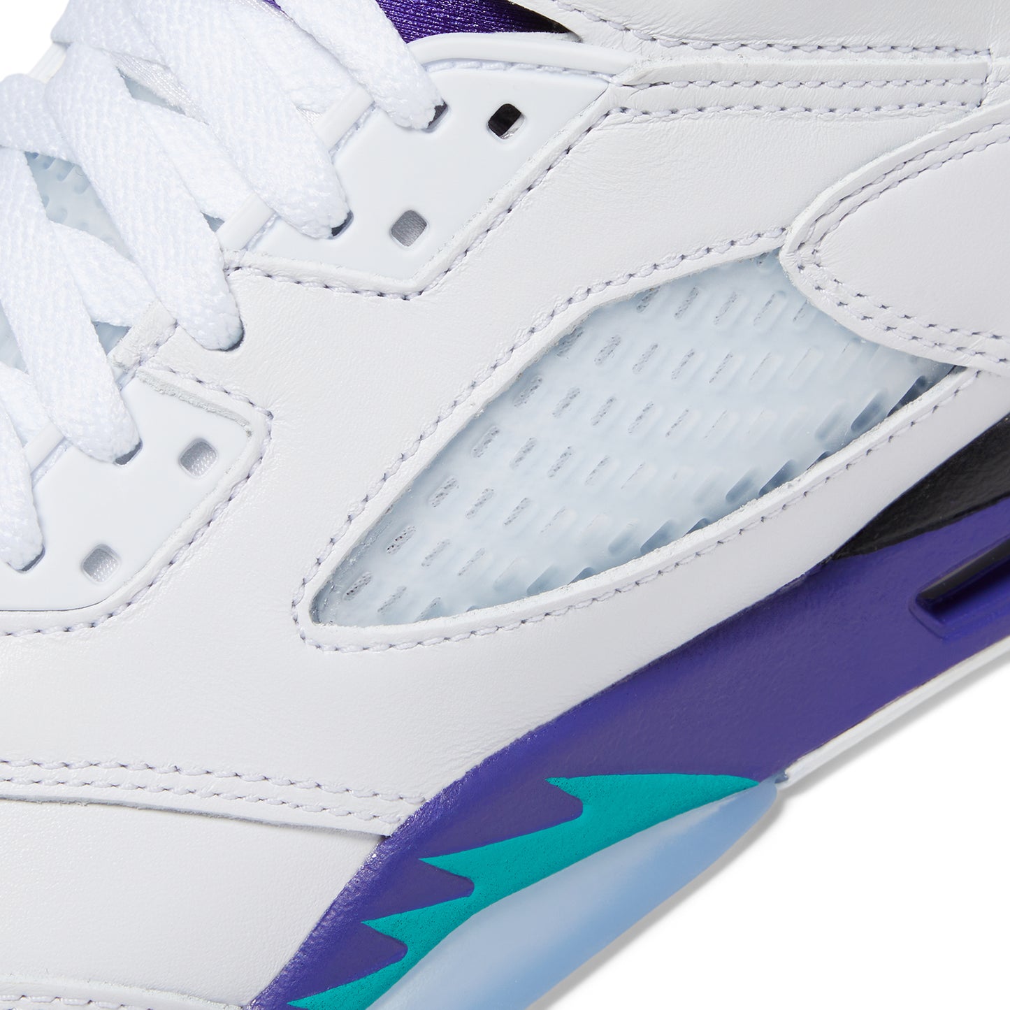 Air Jordan 5 Retro OG Kids (White/New Emerald/Grape Ice/Black)