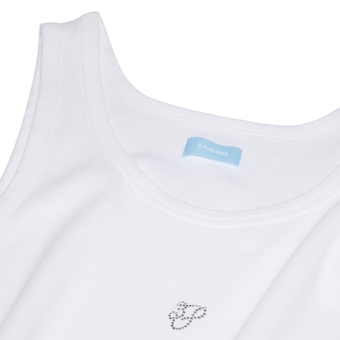 3.Paradis Cotton Ribbed Tank Top (White)