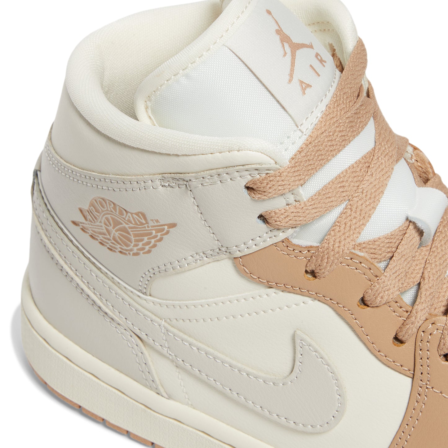 Air Jordan 1 Mid Womens (Pale Ivory/Light Orewoood Brown/Hemp/Sail)