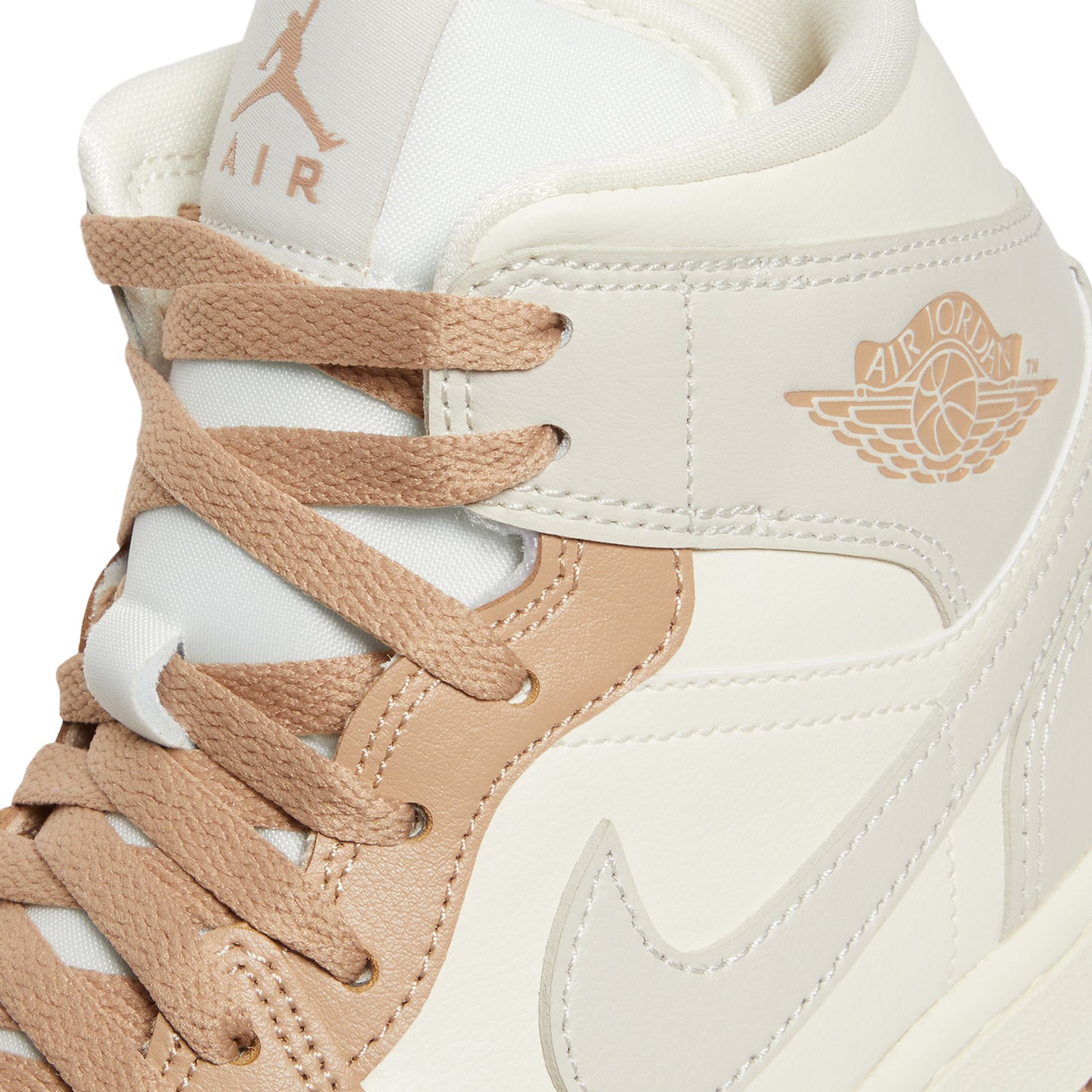 Air Jordan 1 Mid Womens (Pale Ivory/Light Orewoood Brown/Hemp/Sail)