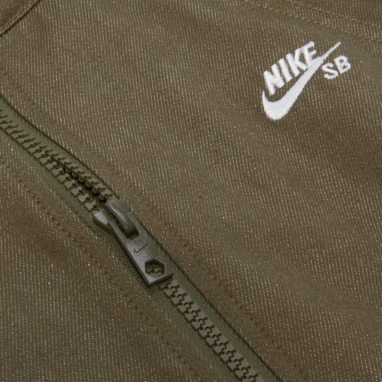 Nike SB Denim Full-Zip Track Jacket (Medium Olive/White