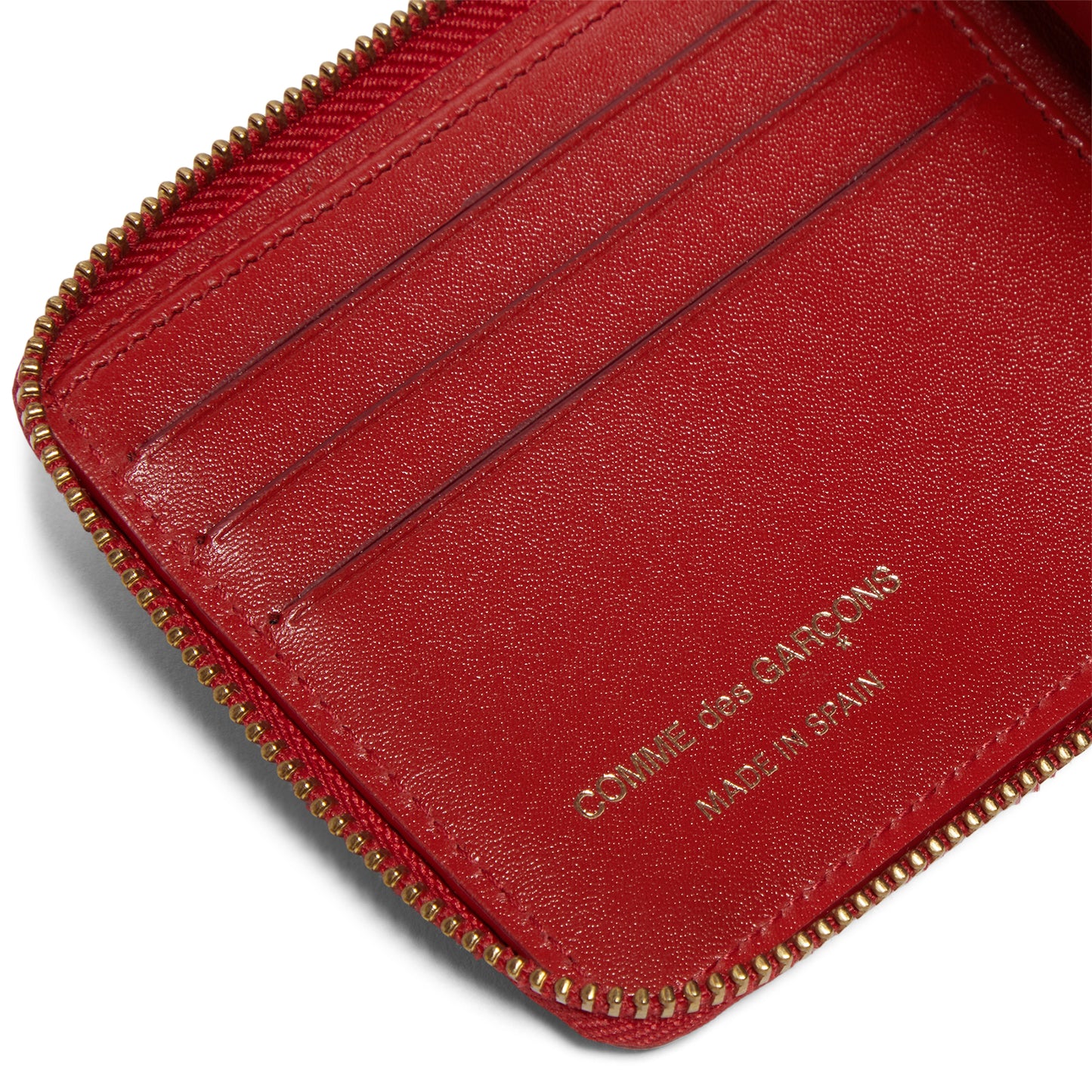 Comme Des Garcons Polk Dot Printed Leather Wallet (Red)