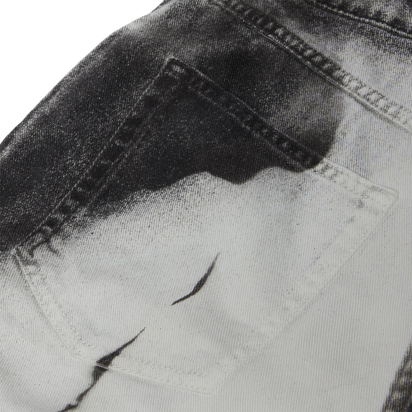 Balmain Moon Print Regular-Fit Denim Jeans (White/Black)