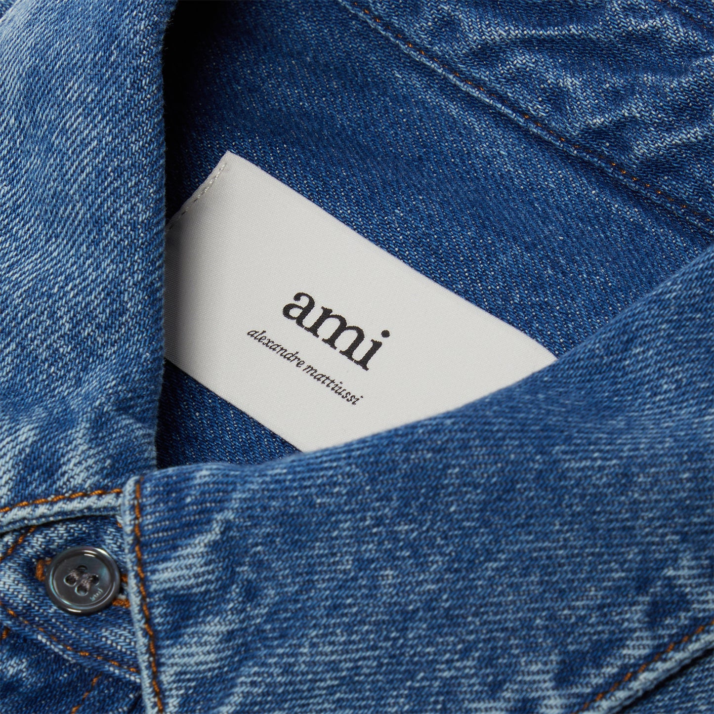 AMI ADC Cotton Button-Down Shirt (Blue)