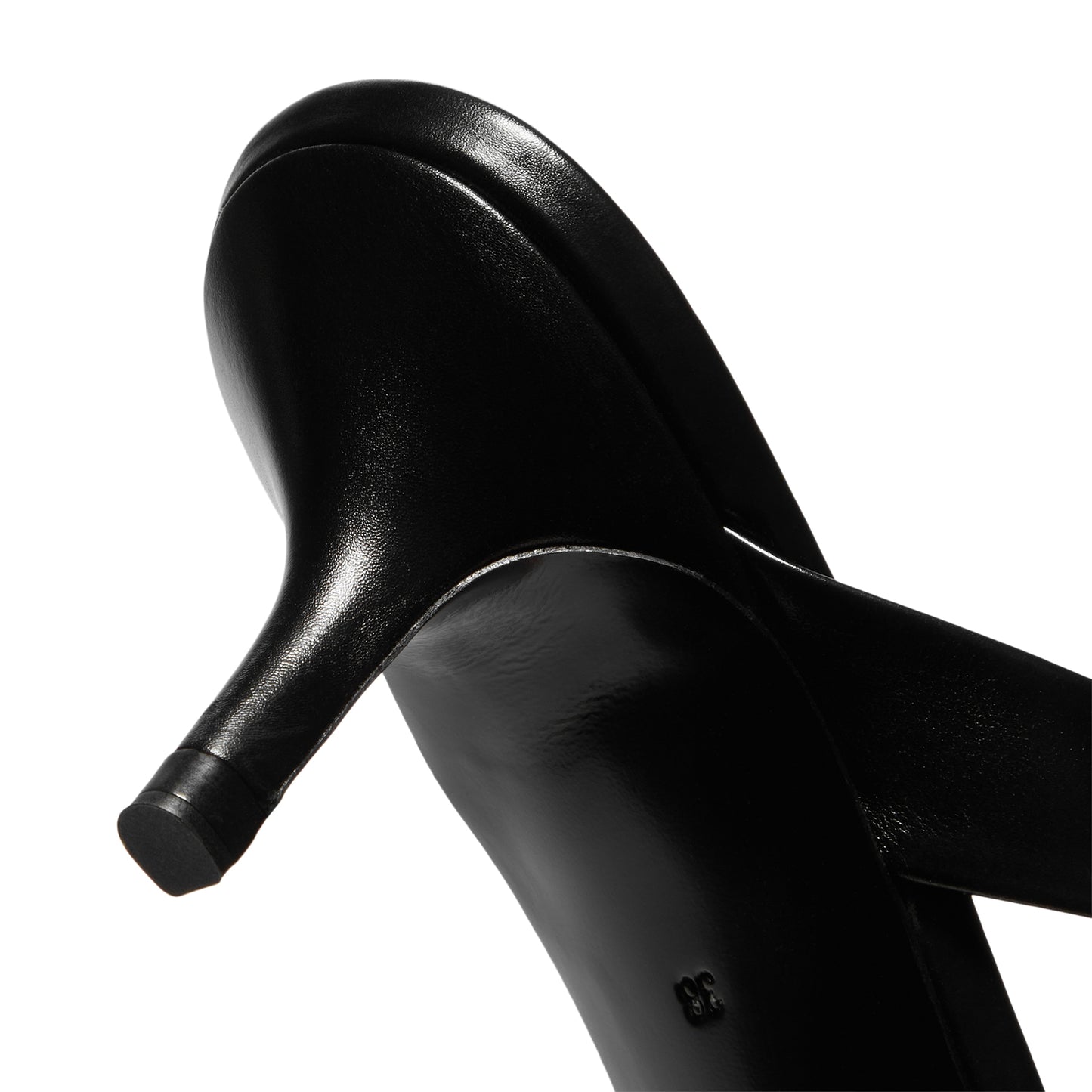 Jude Heath Kitten Sandal (Black Leather)