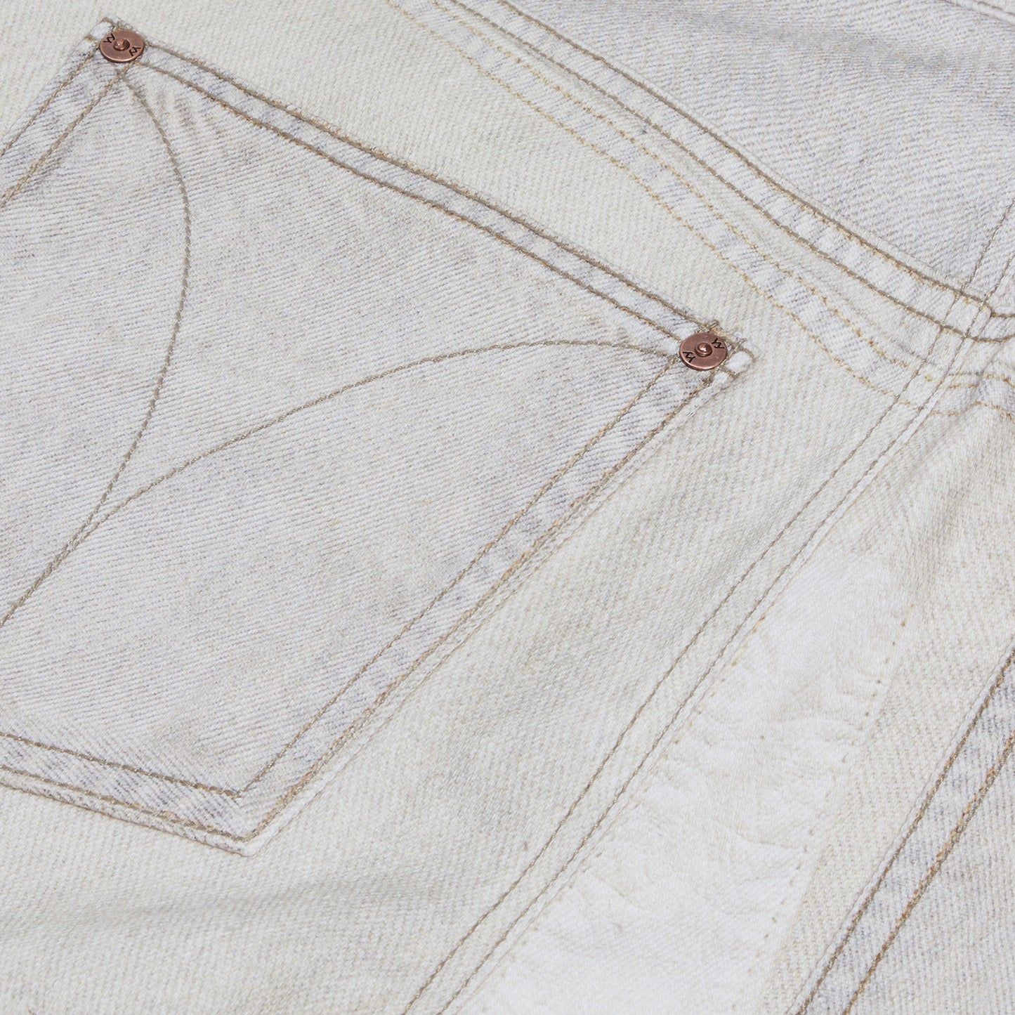 OPEN YY Patchwork Effect Loose Bootcut (Beige)