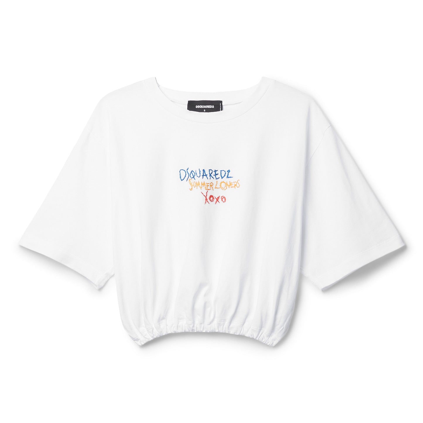 Dsquared2 Summer Lovers Gathered Relaxed Fit Tee (White)