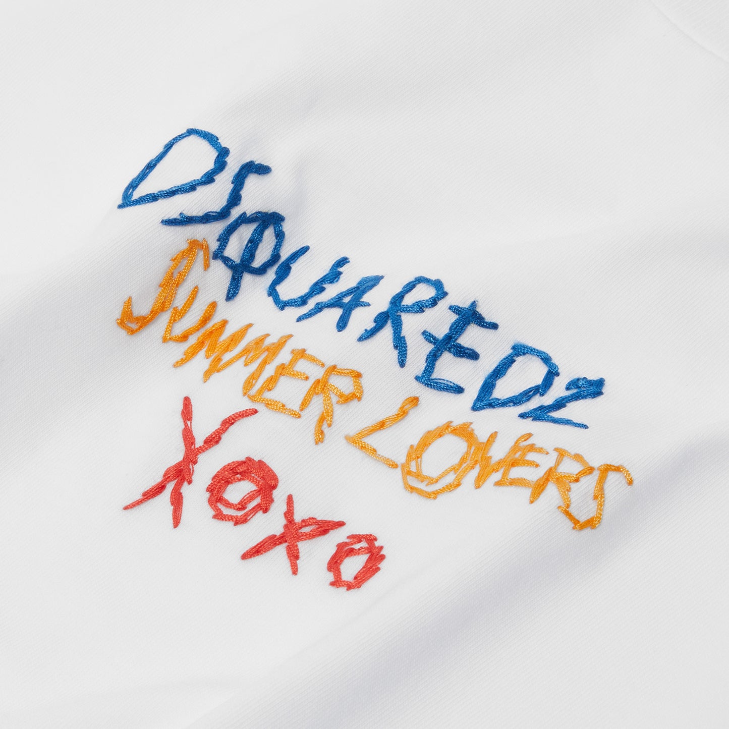 Dsquared2 Summer Lovers Gathered Relaxed Fit Tee (White)