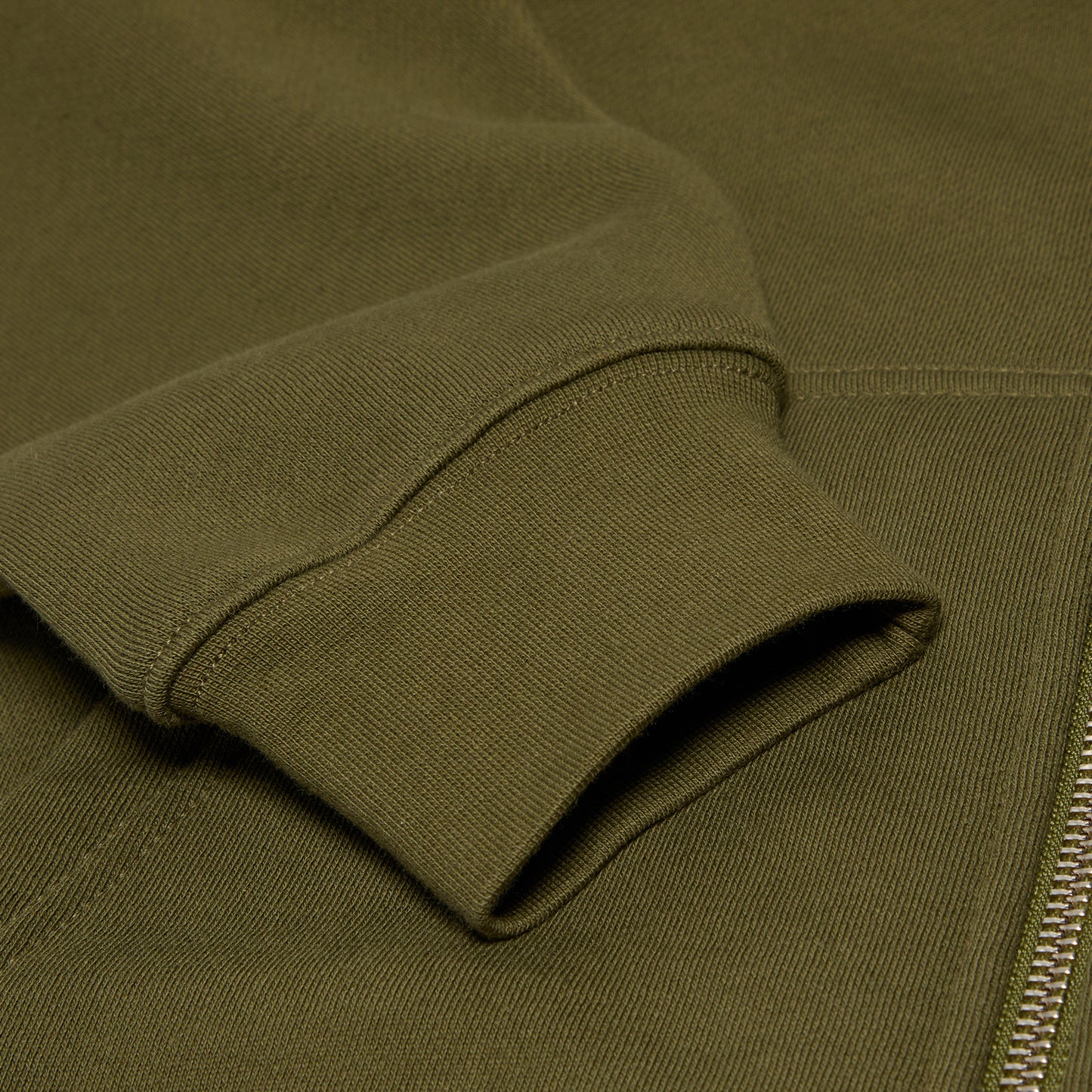 Dime Cursive Zip Hoodie (Dark Olive)