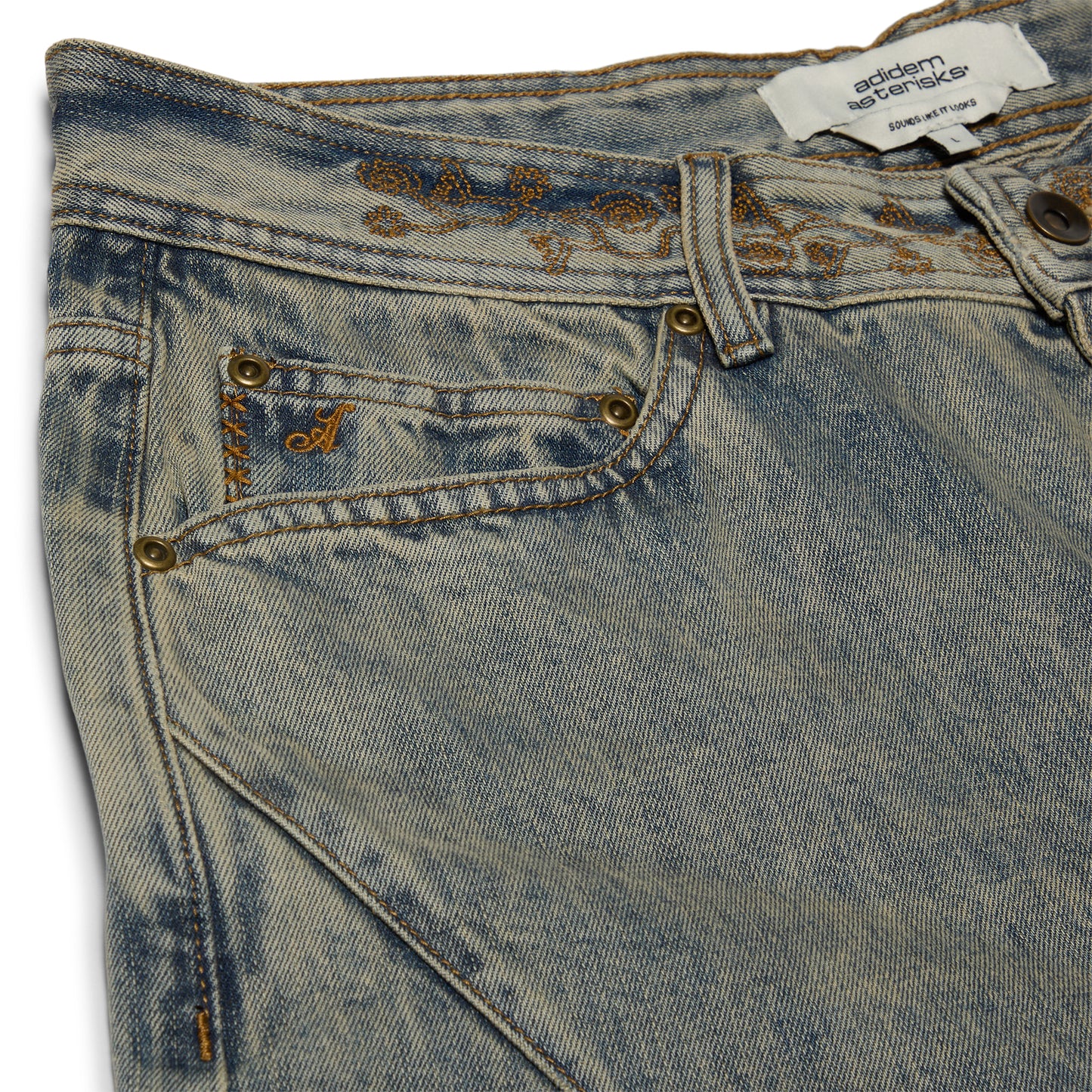 Adidem Asterisks Rivet Chainstitch Jeans (Rust Wash)