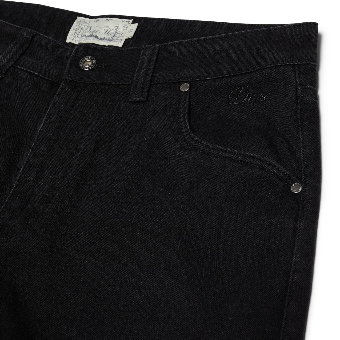 Dime Baggy Denim Pants (Black)