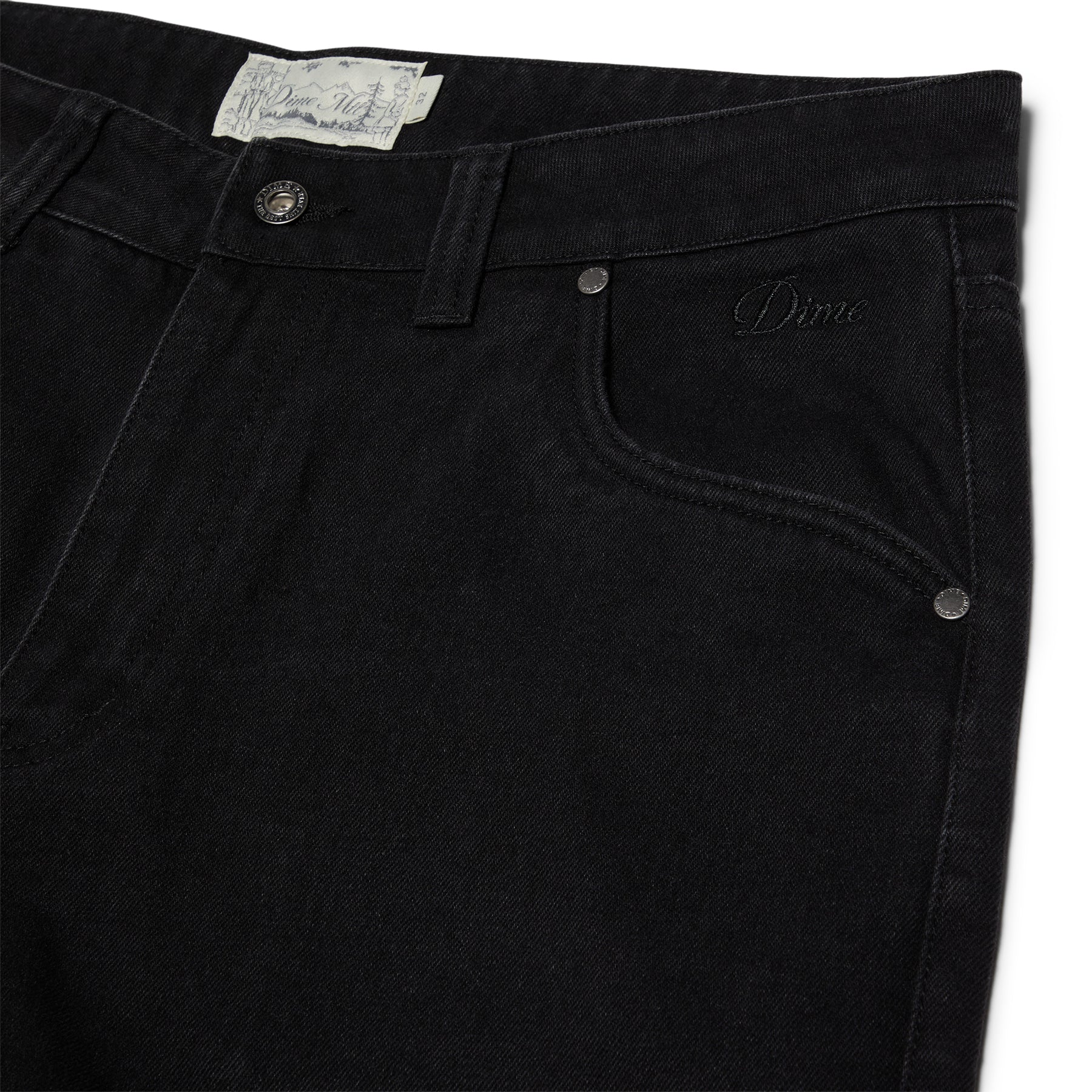 Dime Baggy Denim Pants (Black)