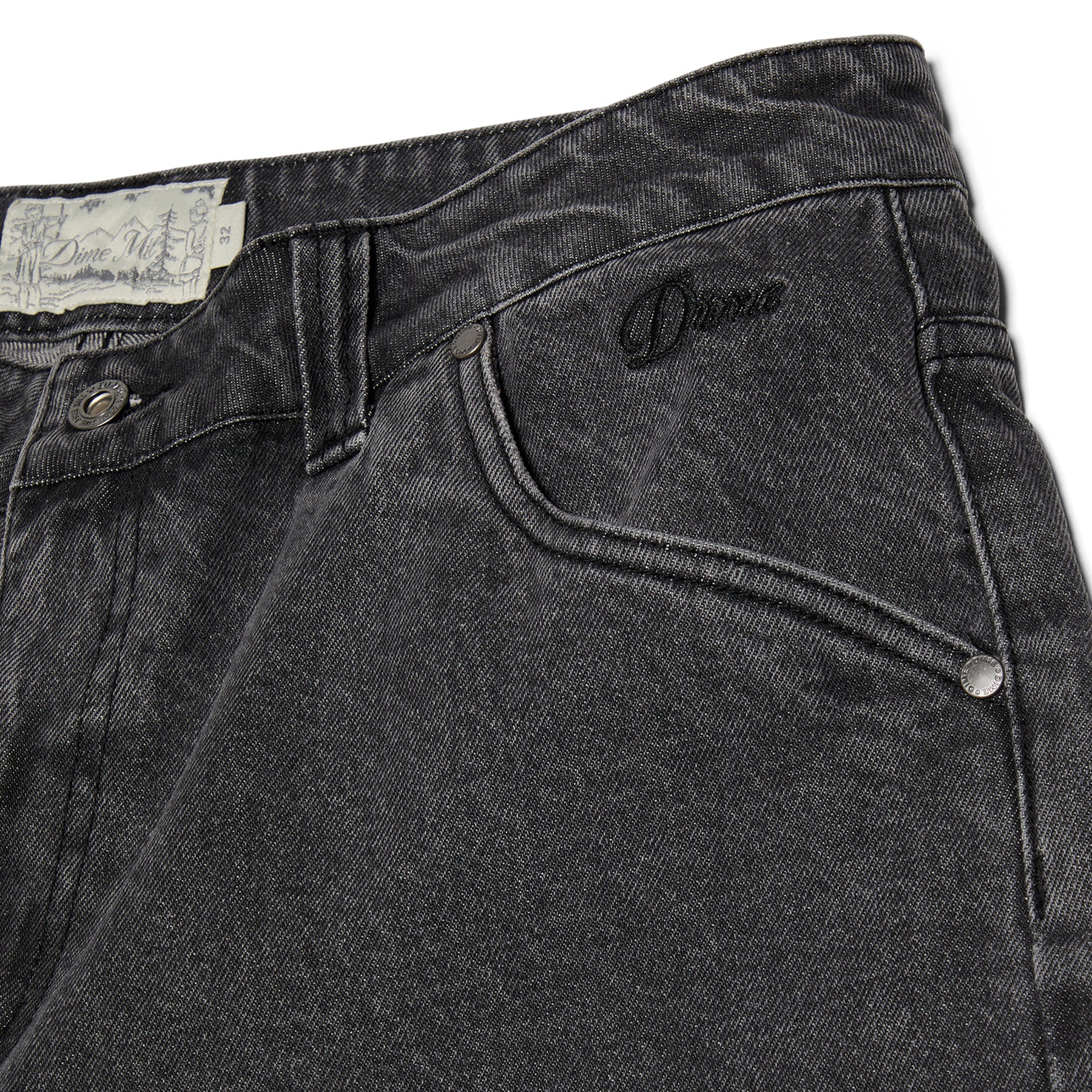 Dime Classic Denim Shorts (Faded Black)
