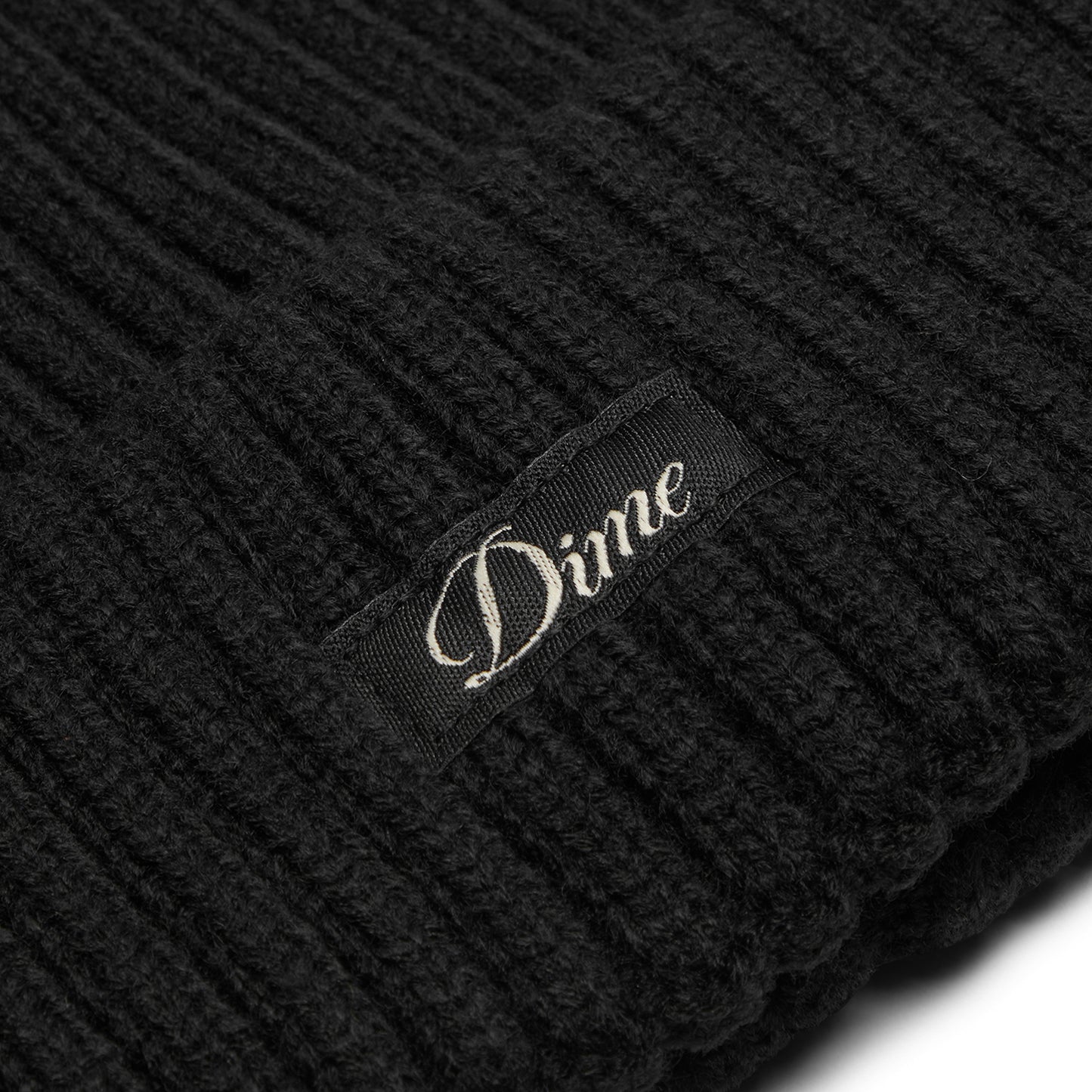 Dime Cursive Rib Beanie (Black)