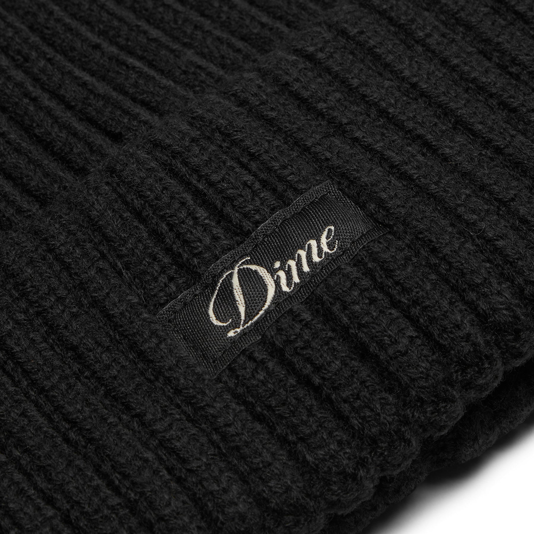 Dime Cursive Rib Beanie (Black)