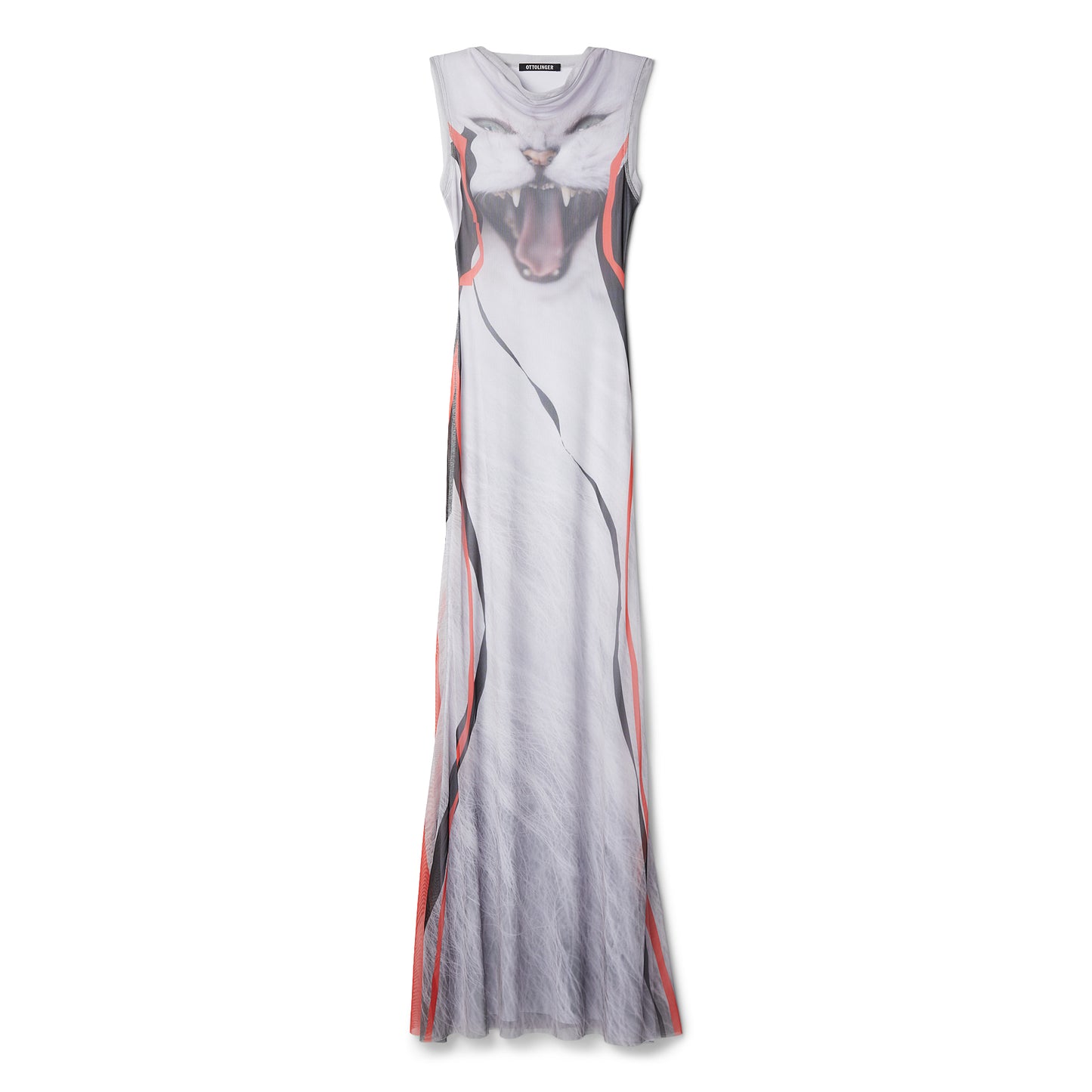 Ottolinger Mesh Maxi Dress (Cat Print)