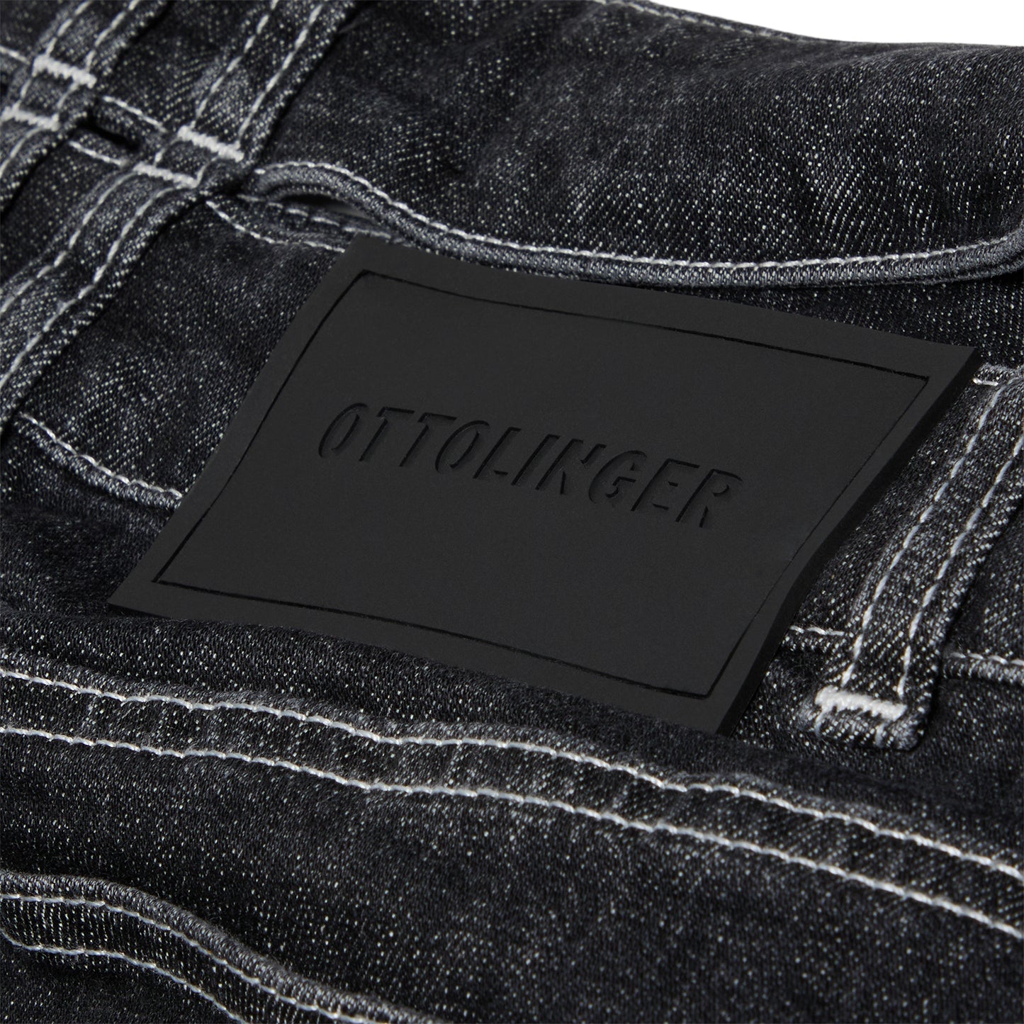 Ottolinger Signature Wrap Denim Skirt (Black wash)
