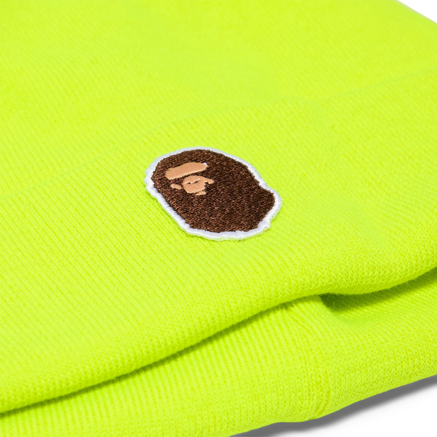 A Bathing Ape One Point Ape Head Knit Cap (Yellow)
