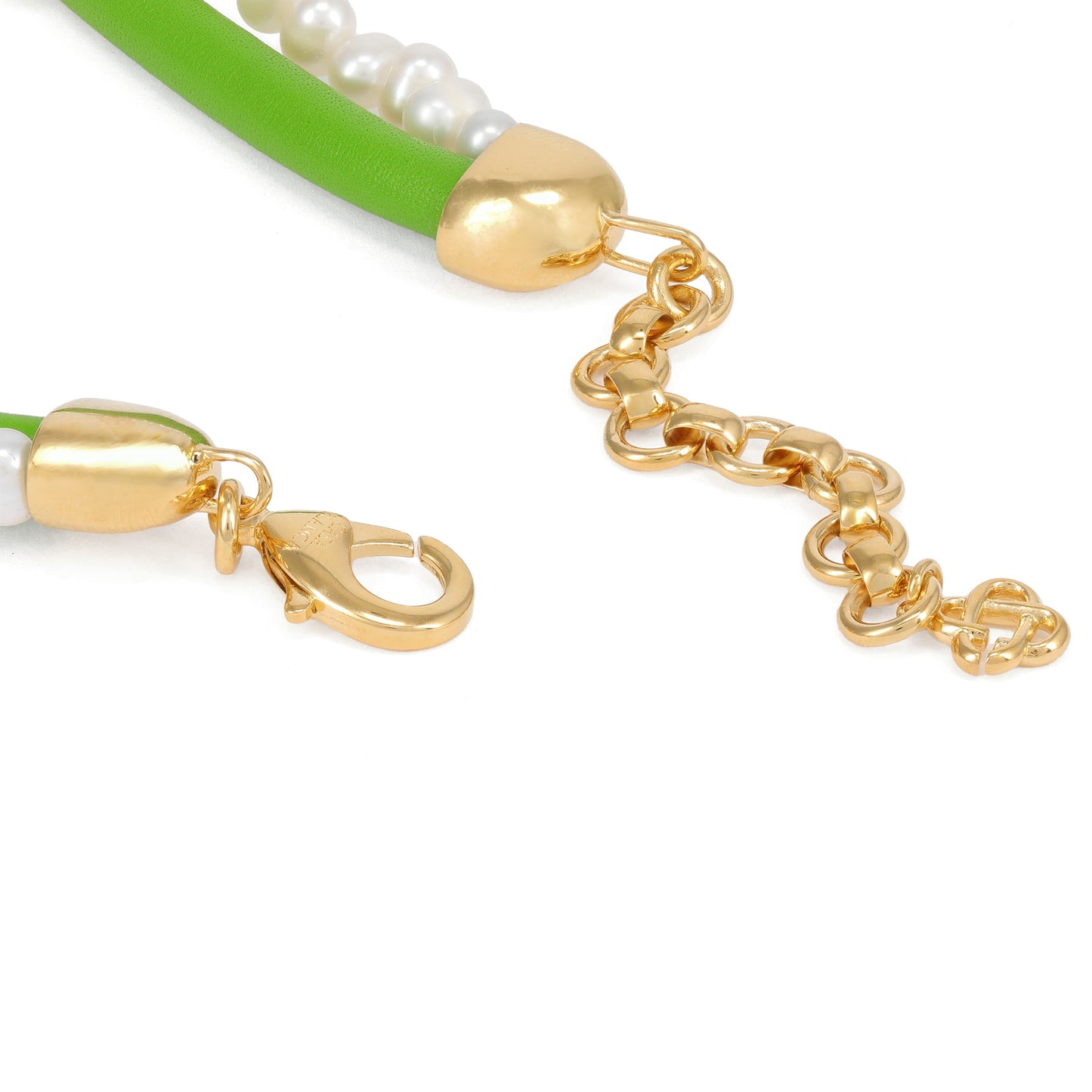 Casablanca Mushroom Pendant Pearl Necklace (Green)
