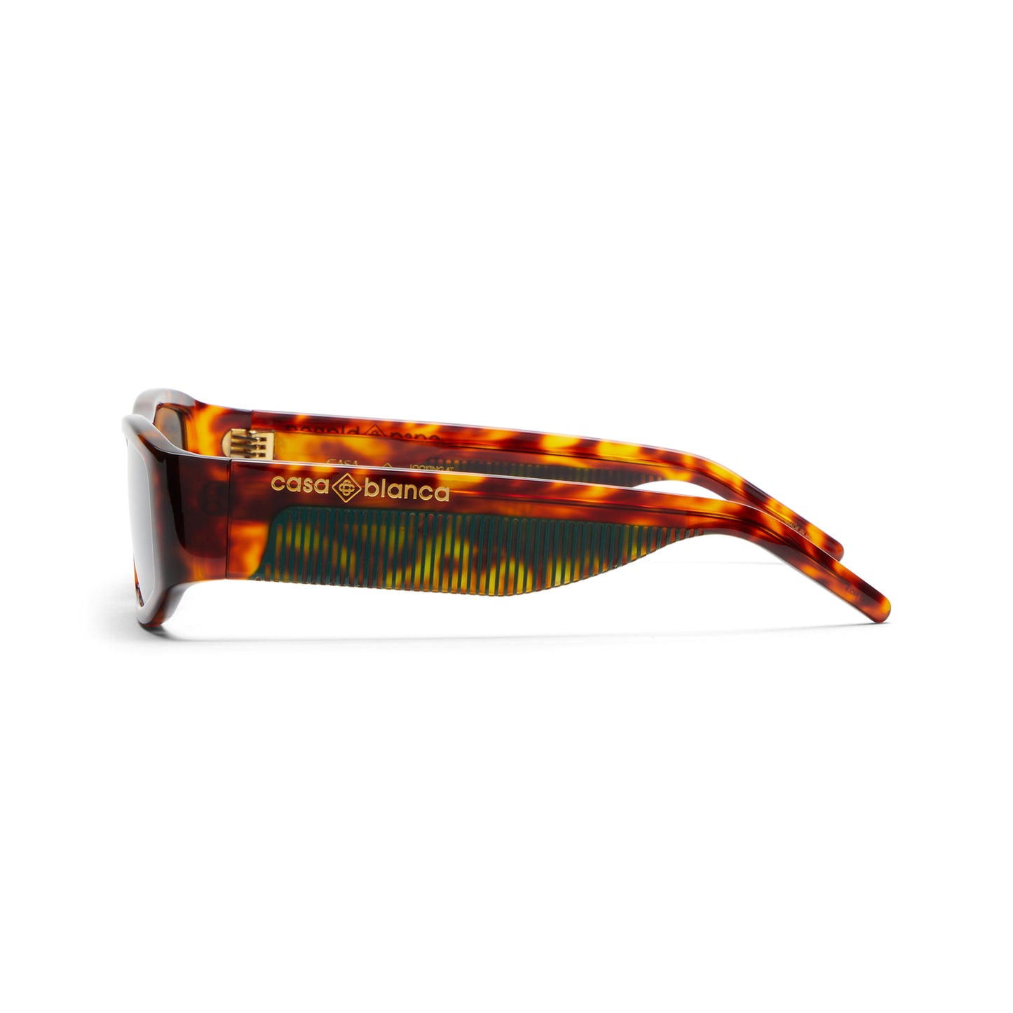 Casablanca Tortoiseshell Rectangular Comb Sunglasses (Brown)