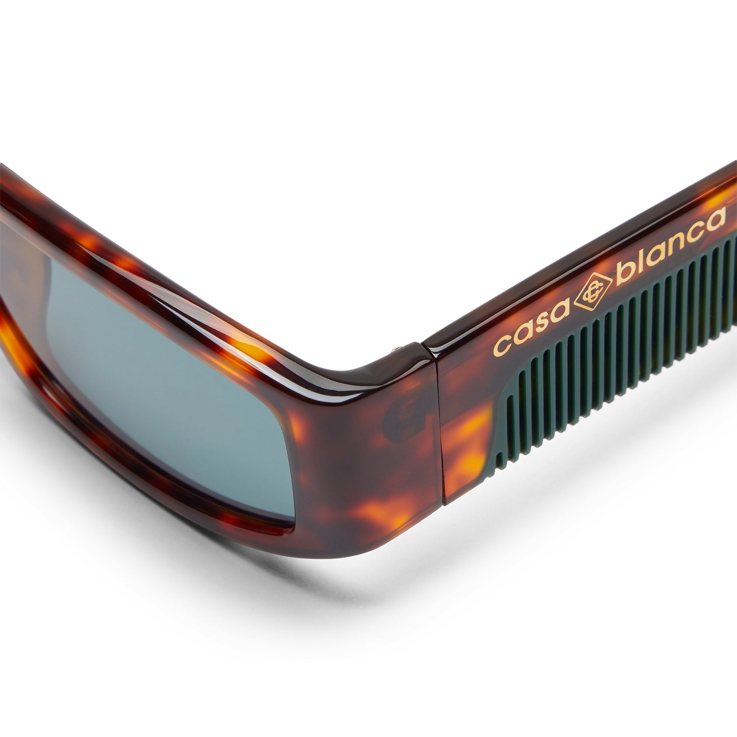 Casablanca Tortoiseshell Rectangular Comb Sunglasses (Brown)