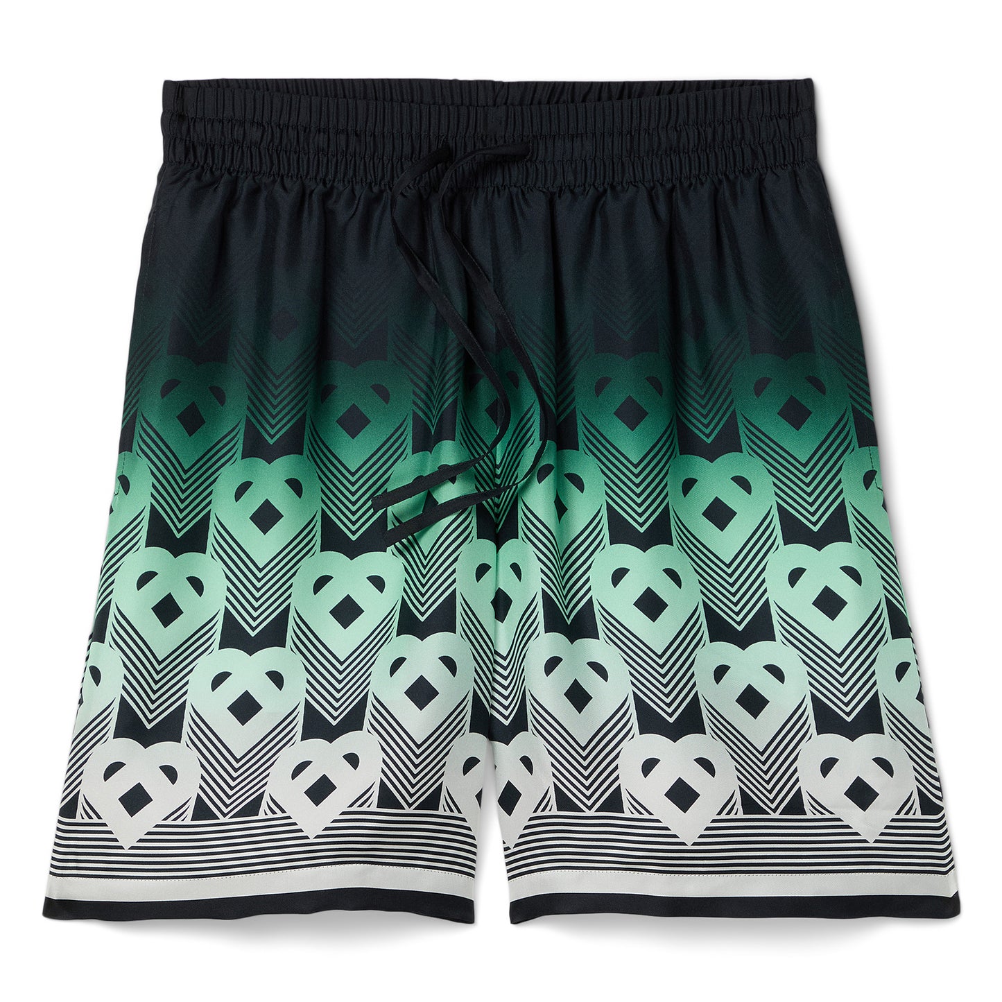 Casablanca Gradient Monogram Silk Shorts (Green/Black)