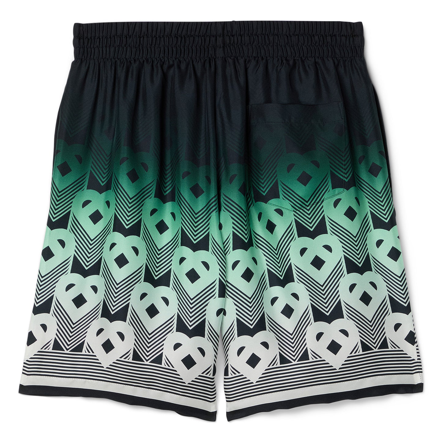 Casablanca Gradient Monogram Silk Shorts (Green/Black)