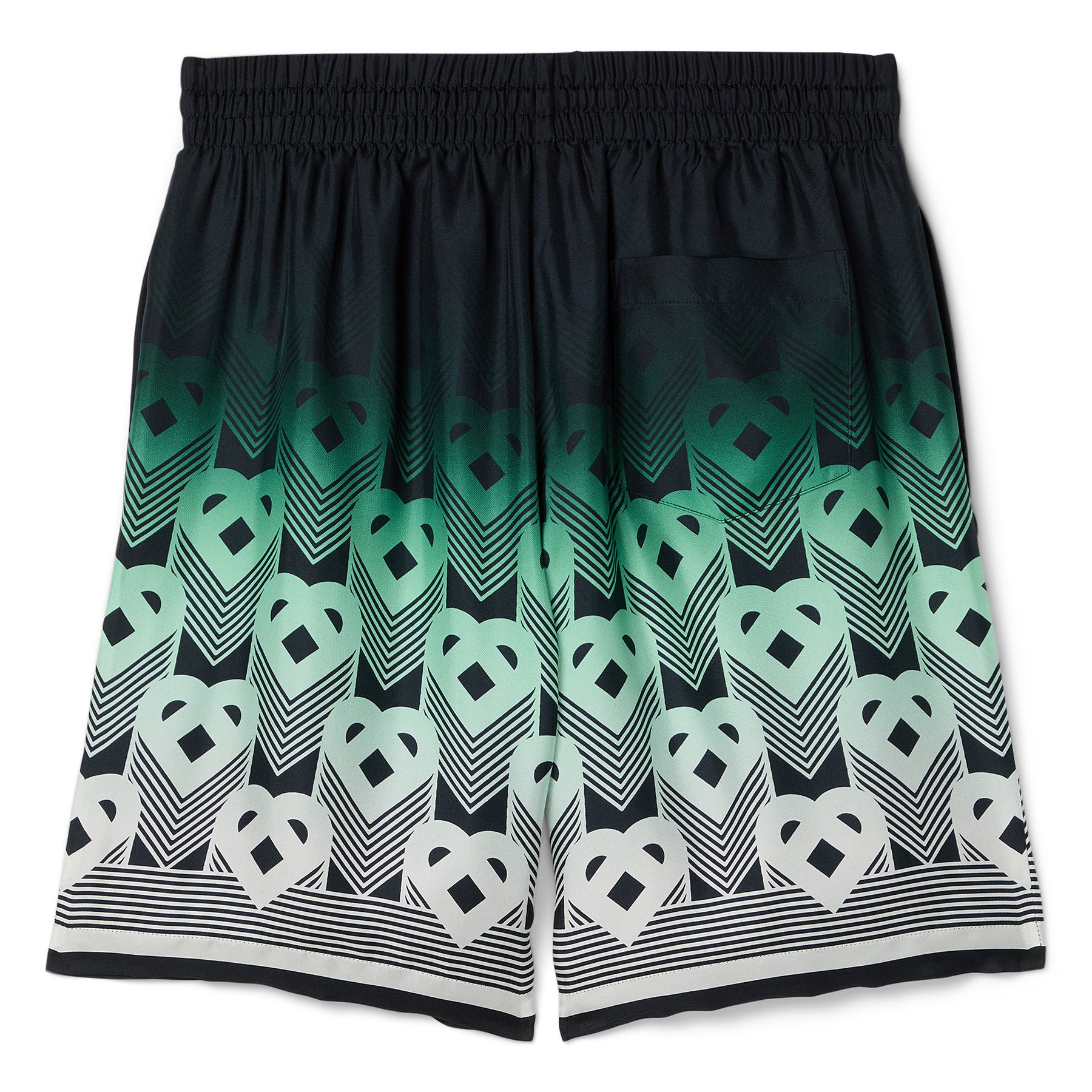 Casablanca Gradient Monogram Silk Shorts (Green/Black)