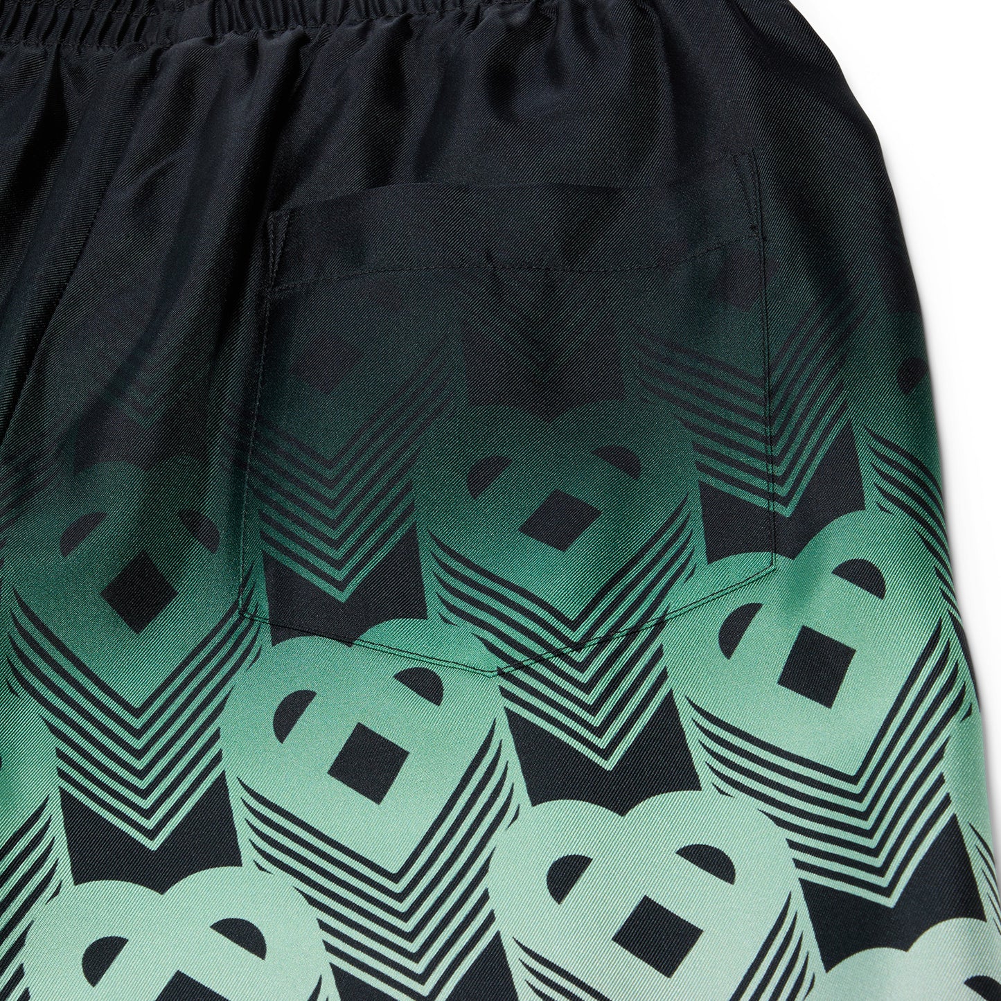 Casablanca Gradient Monogram Silk Shorts (Green/Black)